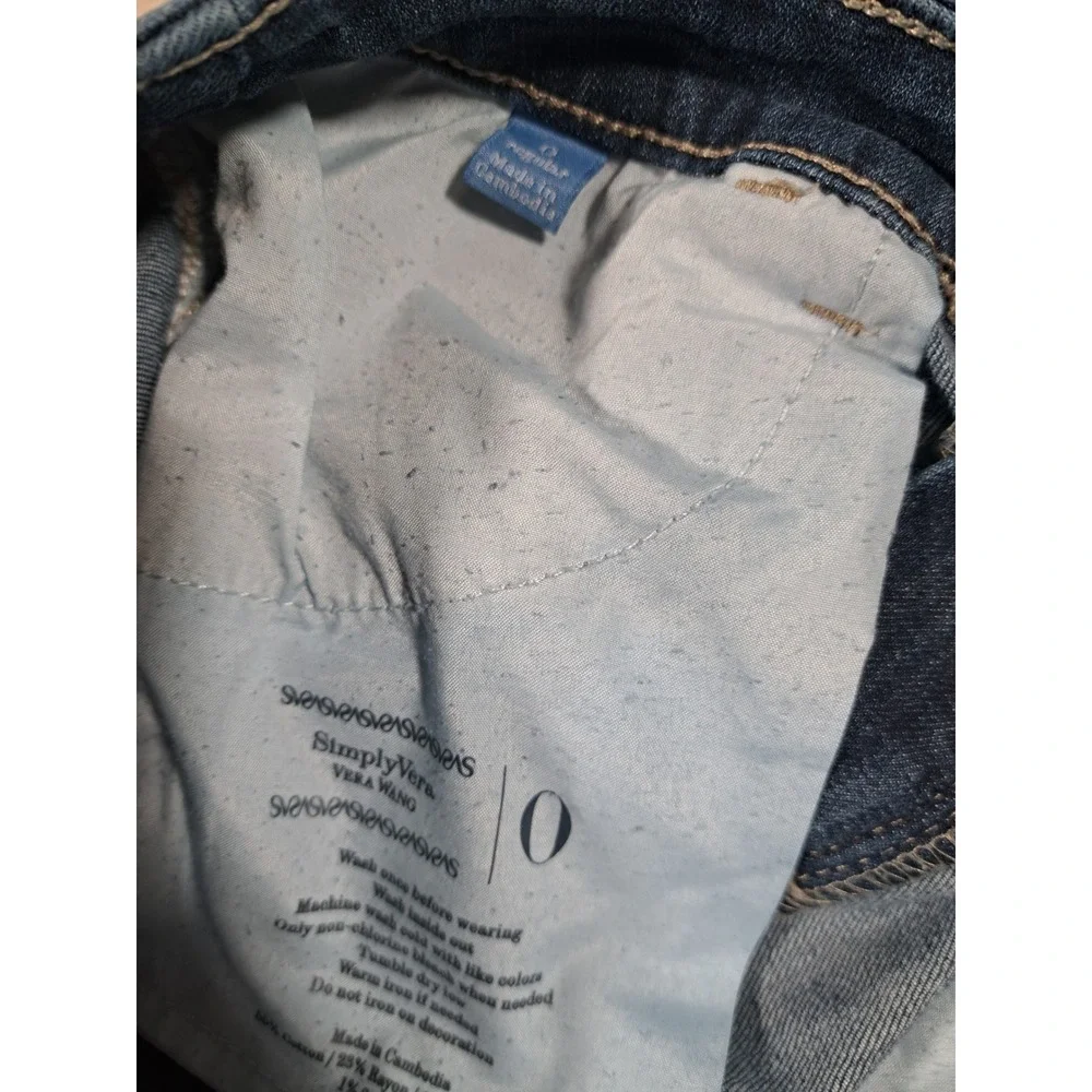 Simply Vera Vera‎ Wang Skinny Jeans Womens 0 Medium Wash Stretch Denim Blue
